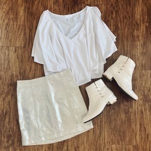 Modern femme metallic skirt